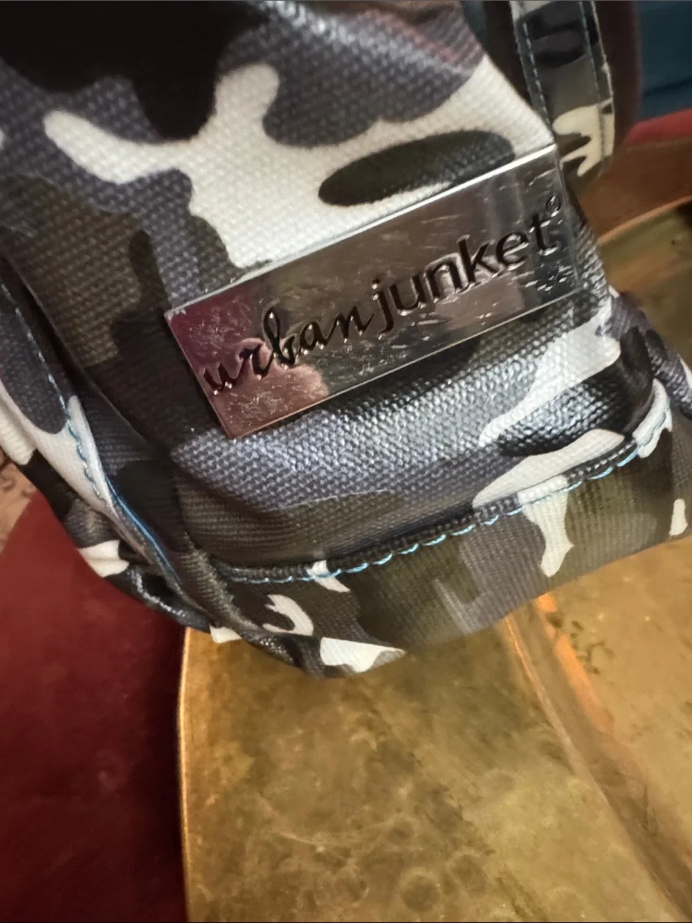 Men's Camo Laptop Messenger Bag - Black & White